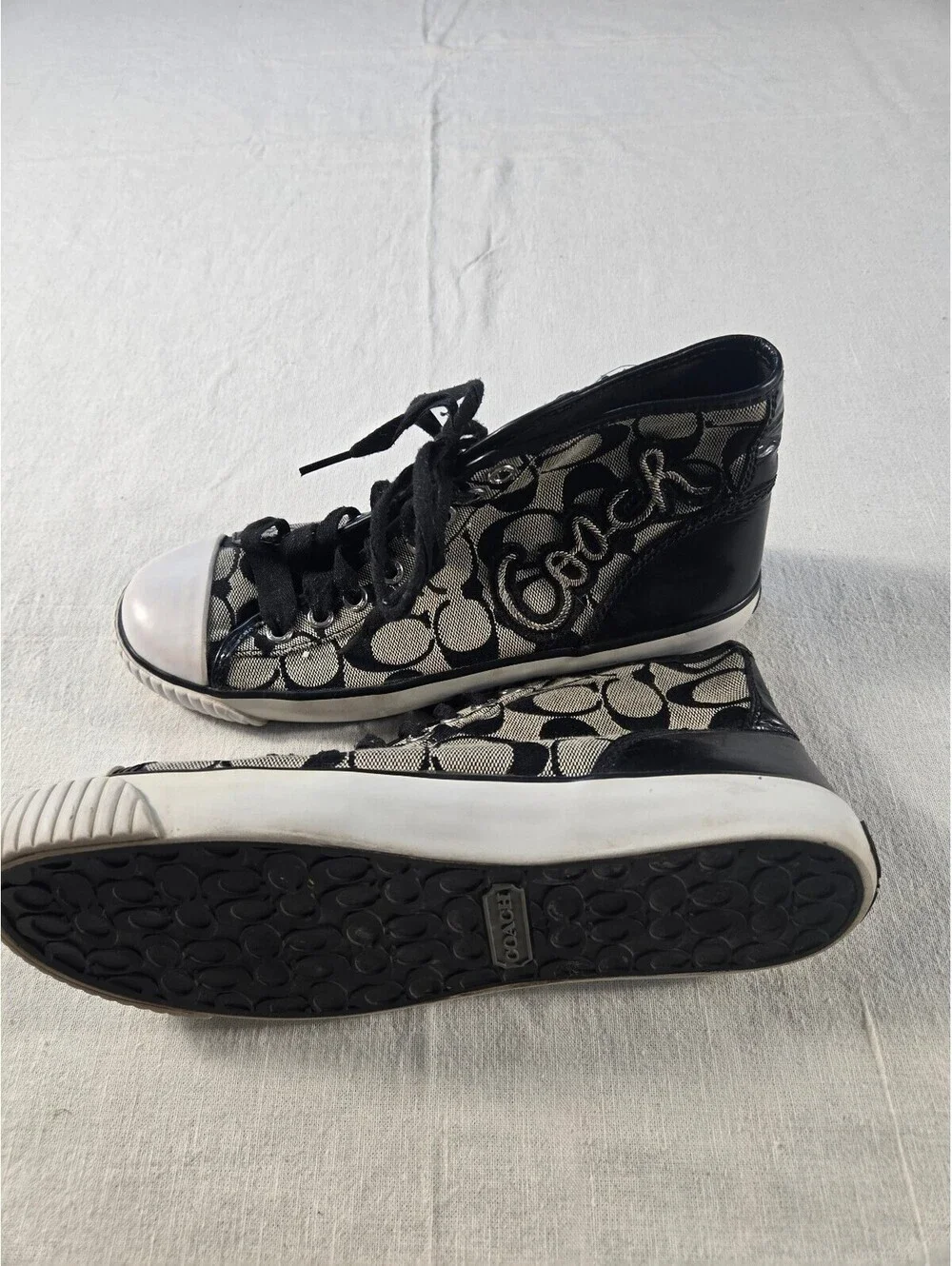 Coach Brendi Signature Canvas High Top Sneakers Black B7